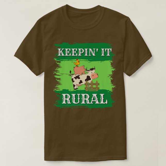 T-shirt Garder en milieu rural, porcs, vaches, poulets, pa (Design devant)