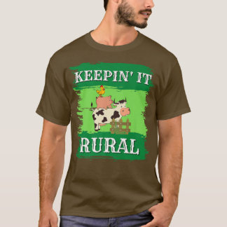 T-shirt Garder en milieu rural, porcs, vaches, poulets, pa