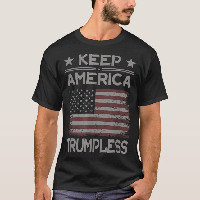T-shirt Garder l'Amérique sans Trump - Ame anti-Trump en d (Devant)