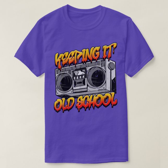 T-shirt Garder l'ancien Hip hop de l'école Boombox de musi (Design devant)
