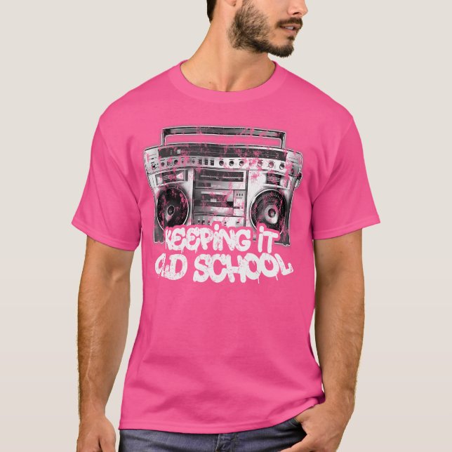 T-shirt Garder l'ancienne école - Graffiti de boîte de dém (Devant)