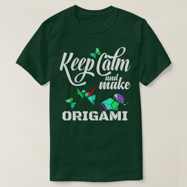 T-shirt garder le calme et faire de l'origami pour amoureu (Design devant)