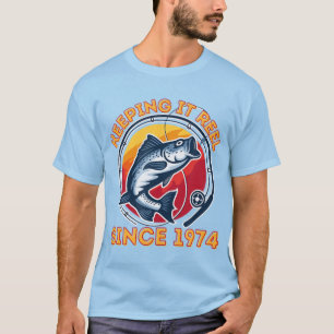 T-shirt Garder sa bobine depuis 1974 Pêche amusante