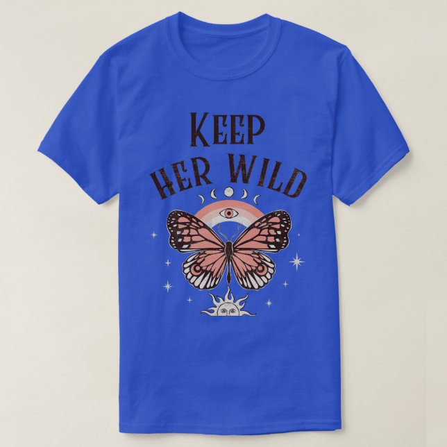 T-shirt Garder son papillon sauvage Arc-en-ciel Boho Bohem (Design devant)