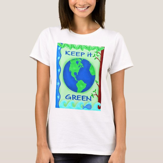 T-shirt Garder vert Sauver la Terre Environnement Art (Devant)