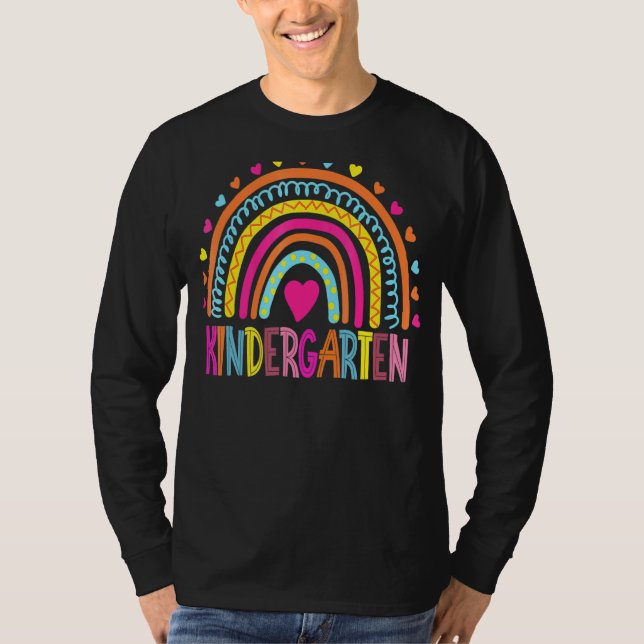 T-shirt Gardergarten Boho Rainbow enseignant journée Derni (Devant)