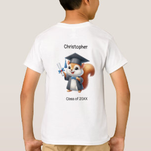 T-shirt Gardergarten Garçon Diplômé Nom d'écureuil mignon