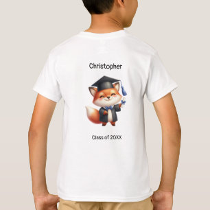 T-shirt Gardergarten Garçon Graduate Nom mignon Fox T-Shir