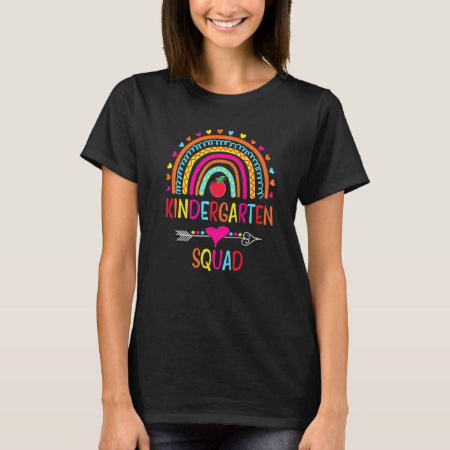 T-shirt Gardergarten Squad enseignant étudiant Rainbow Der (Devant)