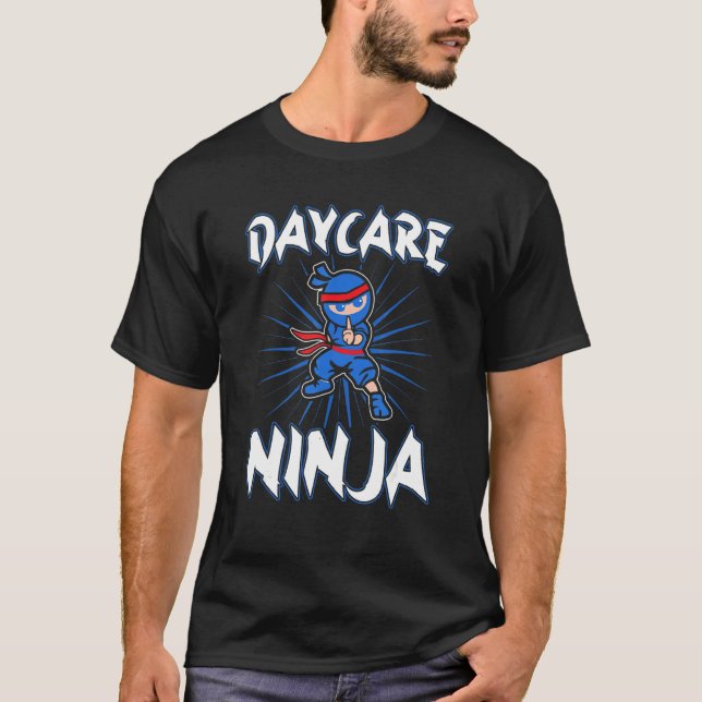 T-shirt Garderie Ninja Nanny Enseignante en garderie (Devant)