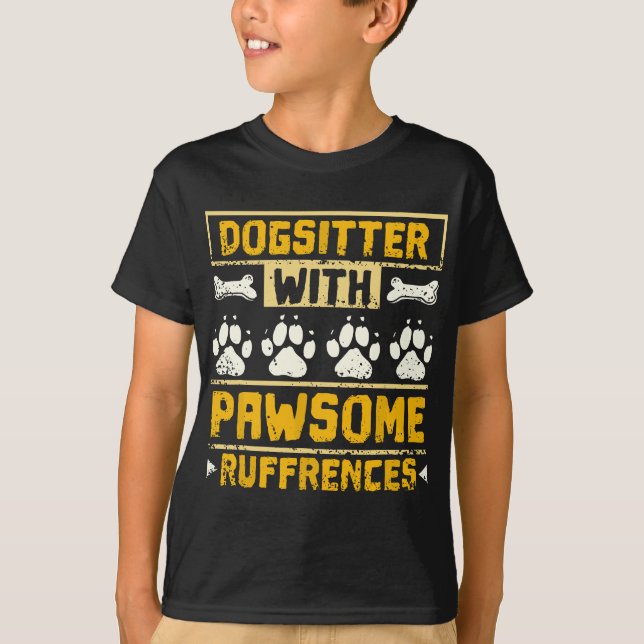 T-shirt Gardeur et chien assis et marcheur de chien avec p (Devant)