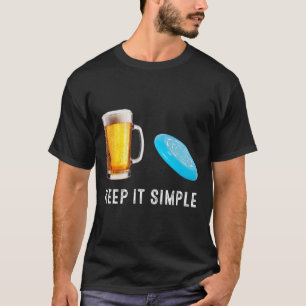 T-shirt Gardez Bière Simple Et Disc Golf Drôle Commun