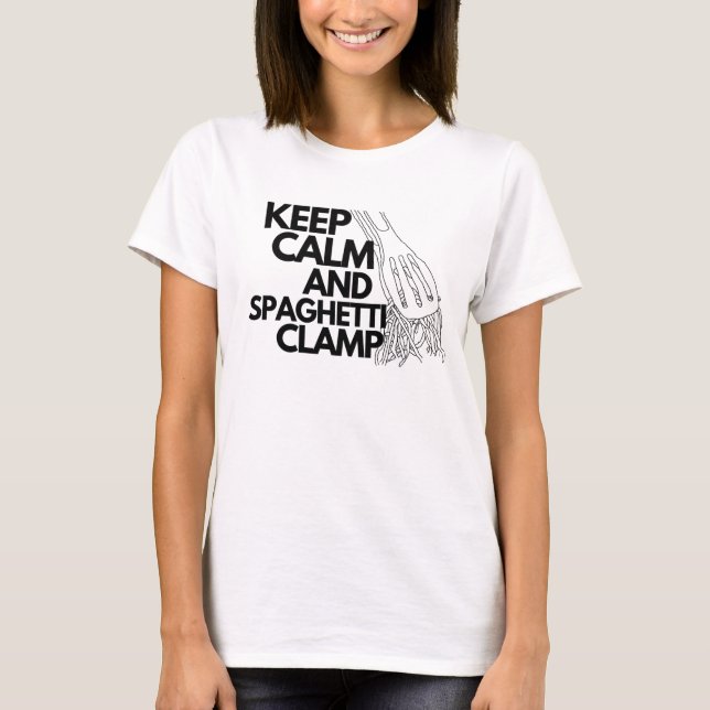 T-shirt Gardez calme et collier spaghetti (Devant)