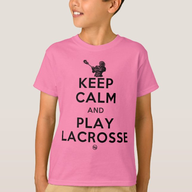 T-shirt Gardez la lacrosse de calme et de jeu (Devant)