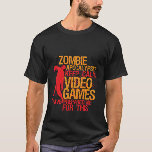T-shirt Gardez l'apocalypse drôle calme de zombi de