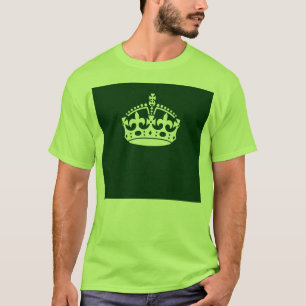 T-shirt Gardez le calme de la couronne sur le décor vert d