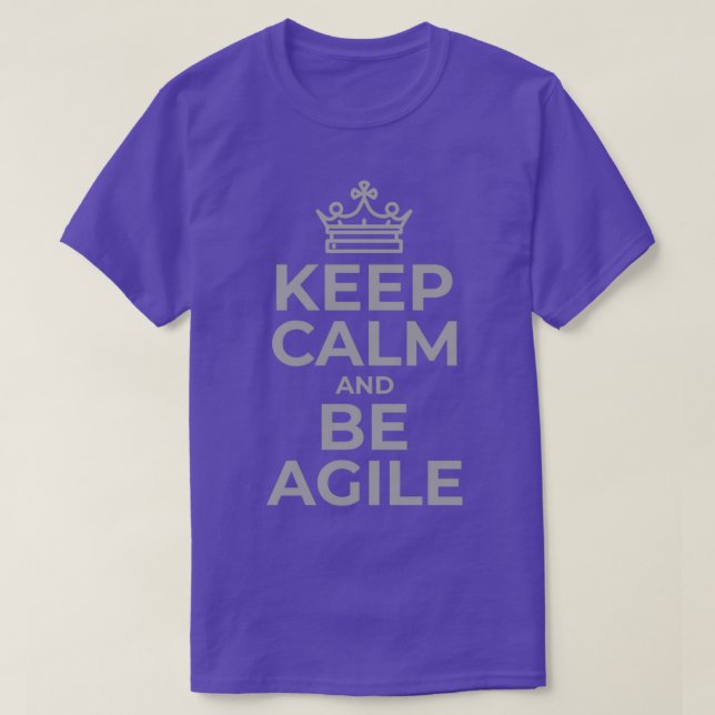 T-shirt Gardez le calme en gris (Design devant)