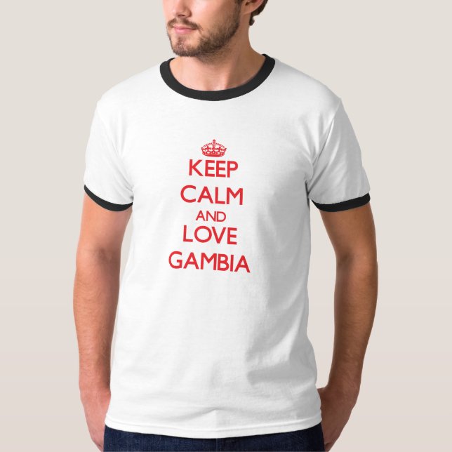T-shirt Gardez le calme et aimez la Gambie (Devant)