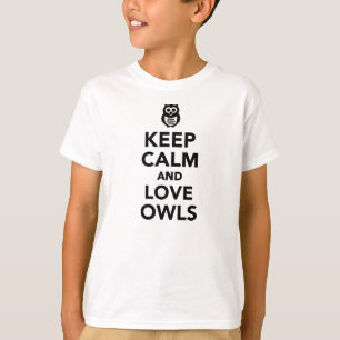 T-shirt Gardez le calme et aimez les hiboux