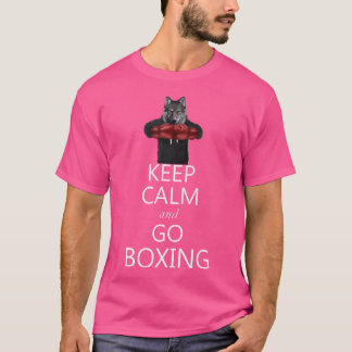 T-shirt Gardez Le Calme Et Allez En Boxe Loup Gris