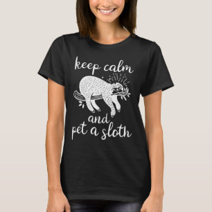 T-shirt Gardez Le Calme Et Animaux De Compagnie Une Fente 