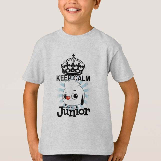 T-shirt Gardez le calme et appelez le junior (Devant)