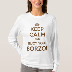 T-shirt Gardez le calme et appréciez votre barzoï
