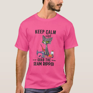 T-shirt Gardez Le Calme Et Attrapez Il Coudre Crazy Cat Ri
