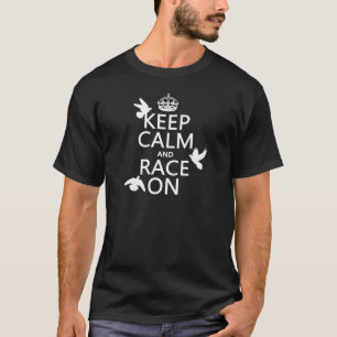 T-shirt Gardez le calme et la course sur (pigeons) (toutes