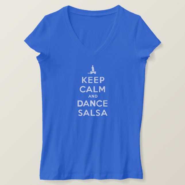 T-shirt Gardez le calme et la danse Salsa (Design devant)