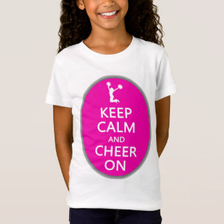 T-Shirt Gardez le calme et l'acclamation dessus, rose de