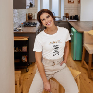 T-shirt Gardez le calme et l'amour chats