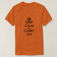Gardez le calme et le curry sur un drôle de t-shir
