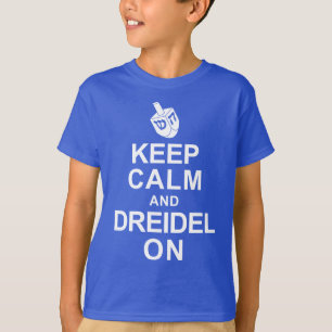 T-shirt Gardez le calme et le Dreidel dessus