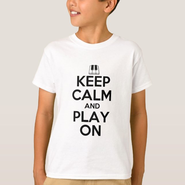 T-shirt Gardez le calme et le jeu sur le piano (Devant)