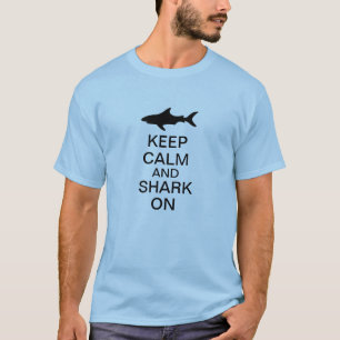 T-shirt Gardez le calme et le requin dessus