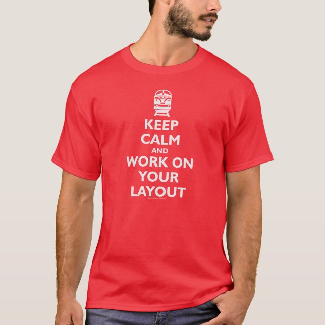 T-shirt Gardez le calme et le travail sur votre (Devant)