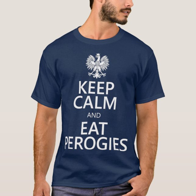 T-shirt Gardez le calme et mangez des perogies amusantes A (Devant)