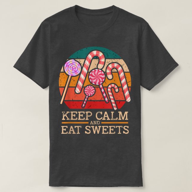 T-shirt Gardez Le Calme Et Mangez Sucres Bonbons 299 (Design devant)