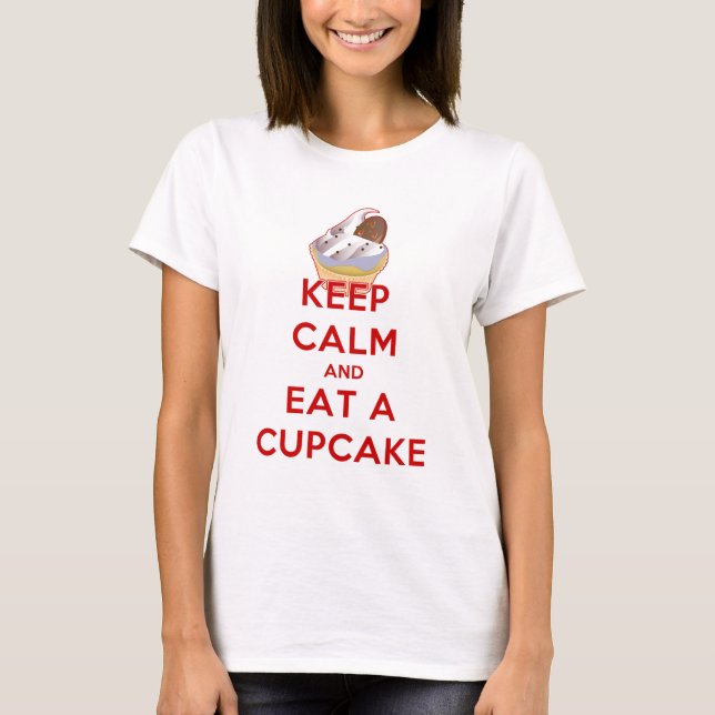 T-shirt Gardez le calme et mangez un petit gâteau (Devant)