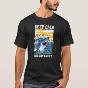 T-shirt Gardez Le Calme Et Nager Plus Rapidement Requin Sh