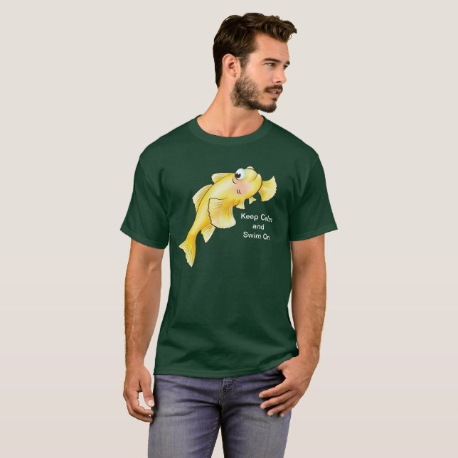 T-shirt Gardez le calme et nagez dessus (Devant entier)