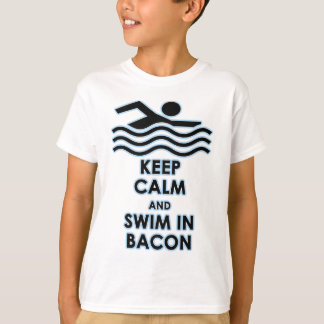 T-shirt Gardez le calme et nagez en lard