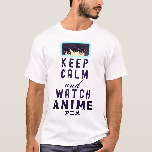T-shirt Gardez le calme et observez Anime - Amoureux (Devant)