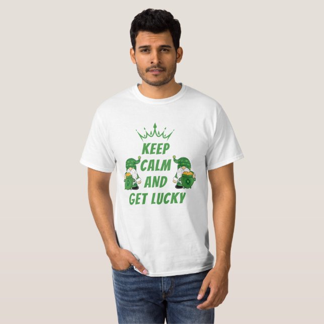 T-shirt Gardez le calme et obtenez la Saint-Patrick de Luc (Devant entier)