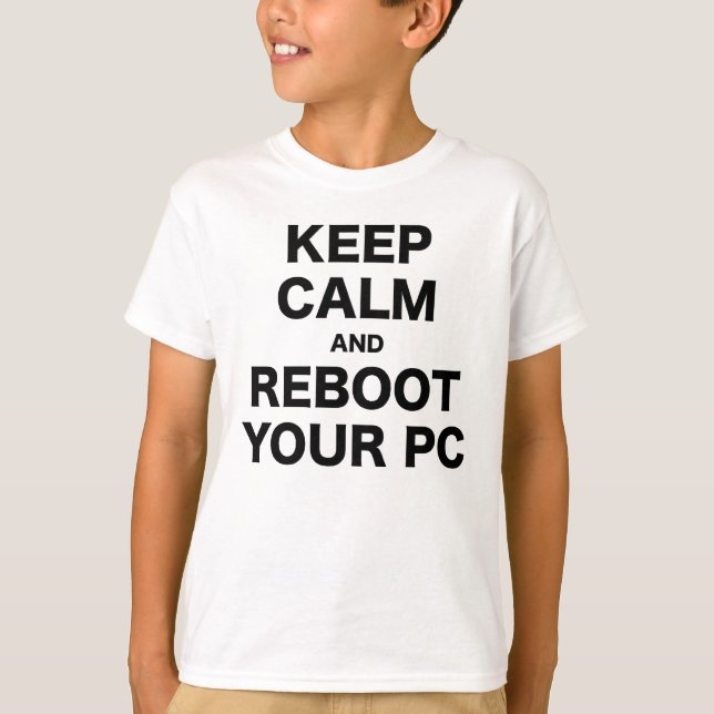 T-shirt Gardez le calme et rechargez votre PC (Devant)