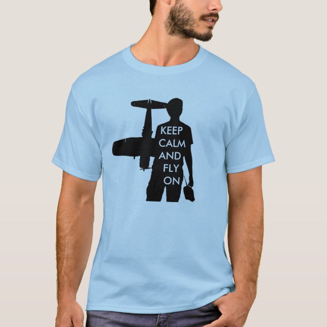 T-shirt Gardez le calme et volez dessus (Devant)