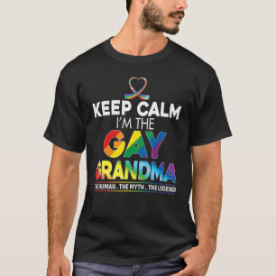 T-shirt Gardez le calme Je suis le Gay Grandma Rainbow Rib