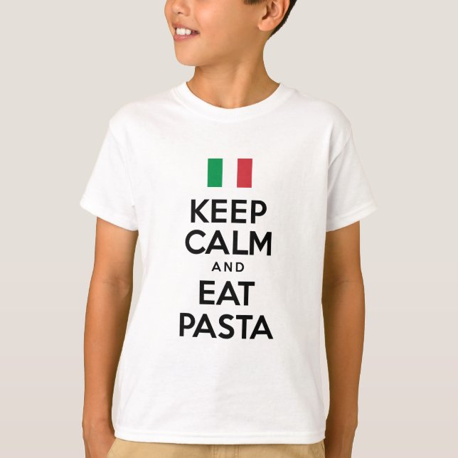 T-shirt Gardez le calme pour manger des pâtes (Devant)
