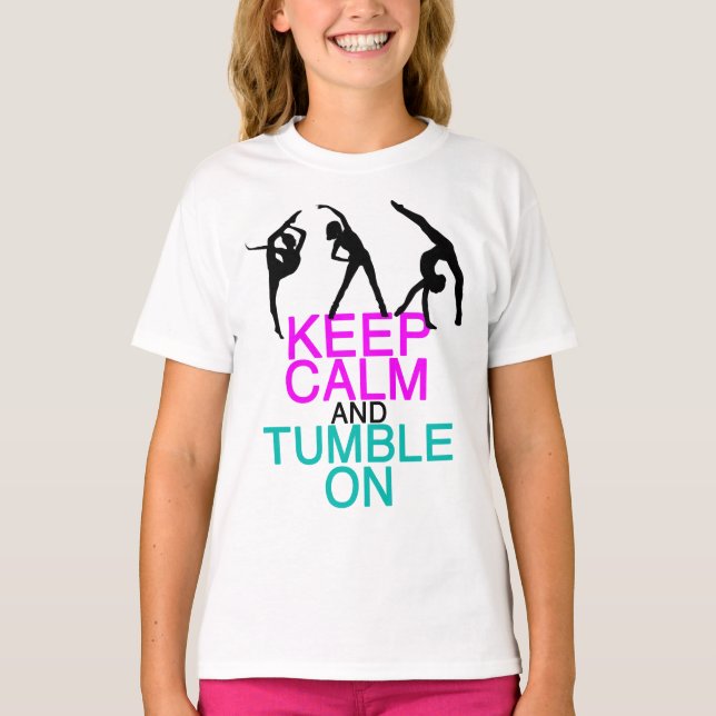 T-shirt Gardez Le Calme Tumble Sur La Gymnastique Les Enfa (Devant)